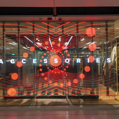 L'esposizione di LED del centro commerciale P25, LED trasparente riveste 1000×1000mm di pannelli IP65 impermeabile