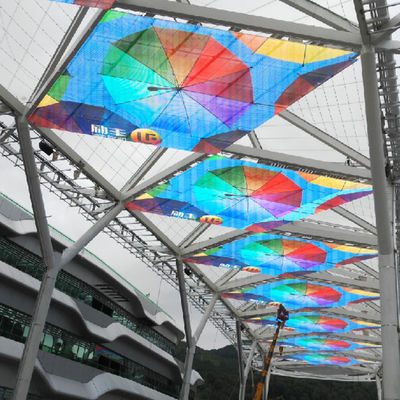 Il LED commerciale visualizza trasparente, trasparenza dello schermo P3.9 di SMD 3510 LED l'alta